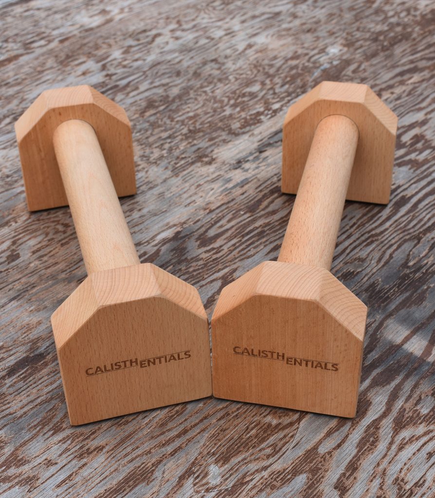 wooden parallettes for calisthenics