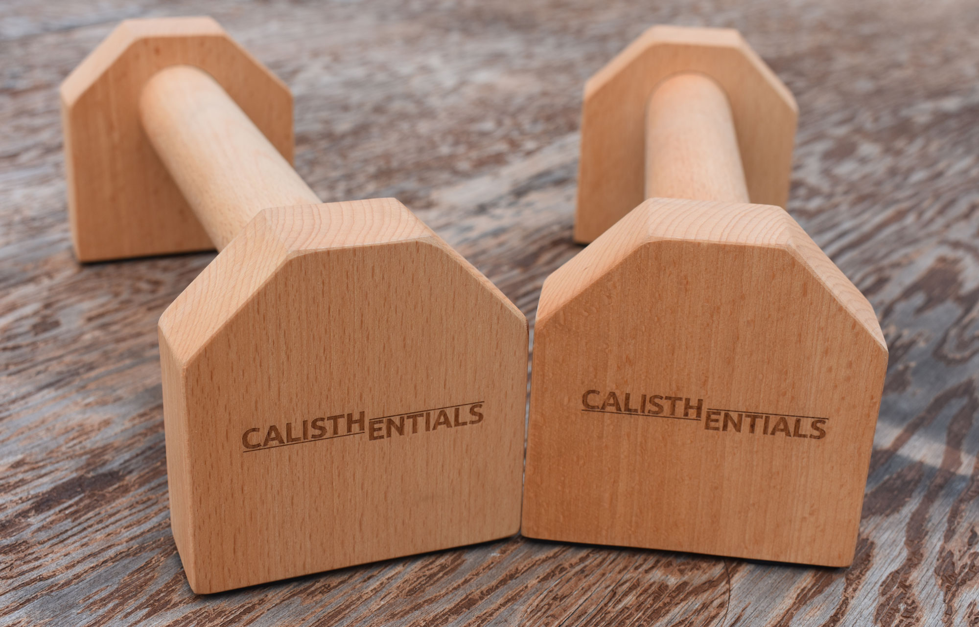 wooden parallettes for calisthenics